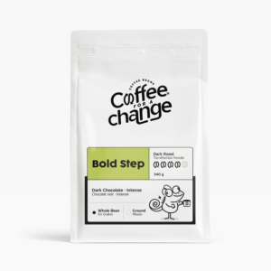 Bold Step dark roast whole bean coffee 340 g bag