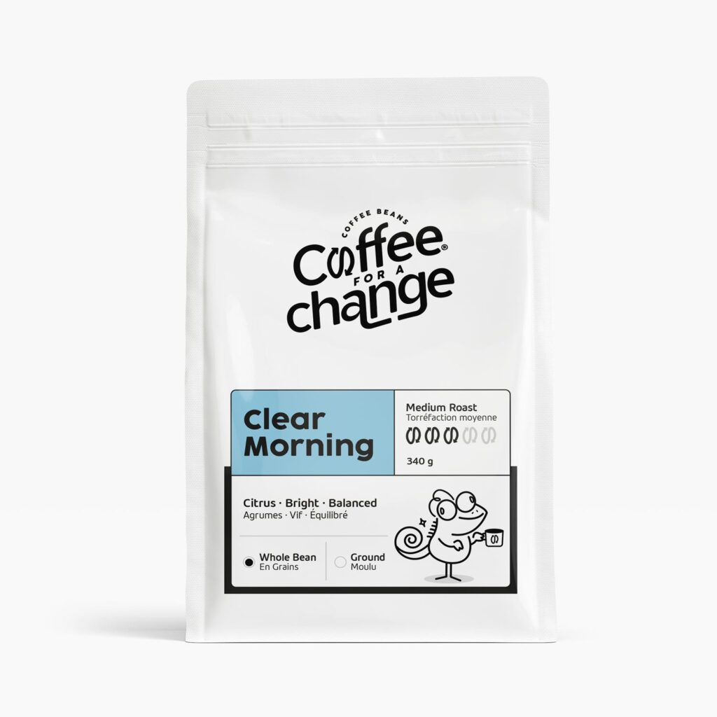 Clear Morning medium roast whole bean coffee 340 g bag